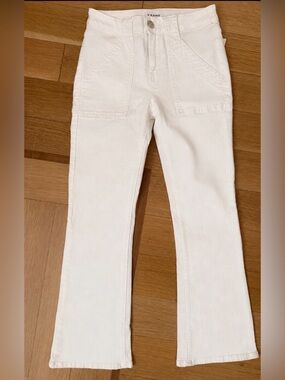 Frame Denim White Le Crop Mini Boot Jeans
